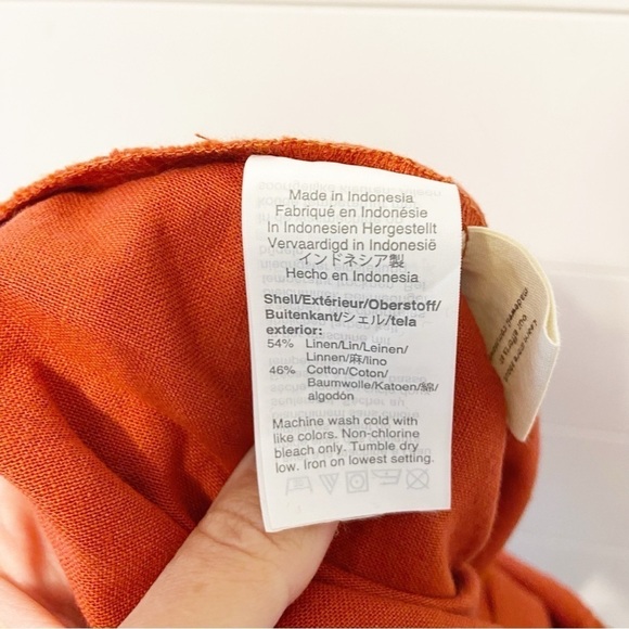 NWTs Madewell | Women’s Rust Orange Linen Blend Belted Jumpsuit Size 00 - Picture 8 of 10